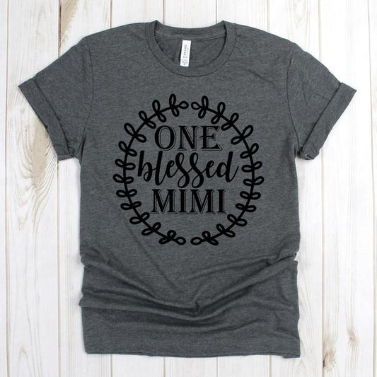 wwwteestoreio-Grandma Shirt - One Blessed Mimi Shirt - Blessed Grandma - Fall Shirt - Thanksgiving Family Shirts - Blessed Granny Shirt - Announcement