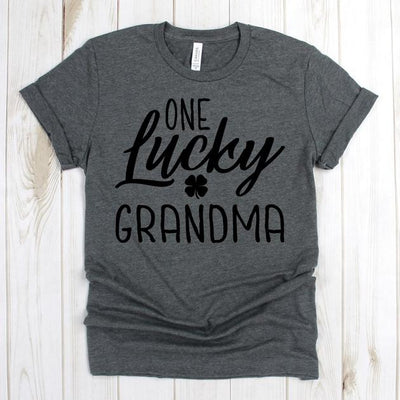 wwwteestoreio-Grandma Tee Shirt - One Lucky Grandma T Shirt - Grandma Shirts - Nana T Shirt - Grandma Shirt