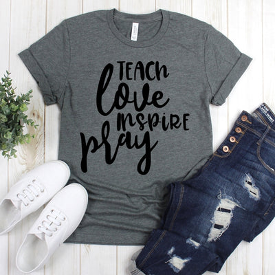 wwwteestoreio-Group Teacher Shirts - Teach Love Inspire Play Tee Shirt - Teachers Tee - Funny Teacher Tshirt