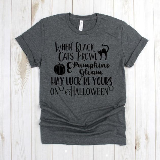 wwwteestoreio-Halloween Shirt - When Black Cats Prowl Pumpkin Cat - Holiday Shirt - Thanksgiving Shirt - Fall Shirt - Pumpkin Shirt