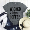 wwwteestoreio-Halloween Shirt - Wicked Before Coffee Hanging Spider - Witch Shirt - Ghost Shirt - Boo Shirt - Hocus Pocus Shirts
