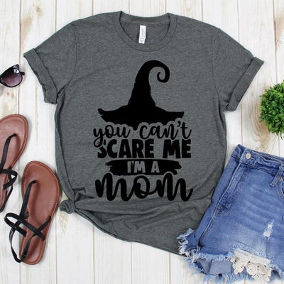 wwwteestoreio-Halloween Shirt - You Can't Scare Me I'm A Mom Under Hat - Mom Life Shirt - Jack-o-lantern T-Shirt - Witch Shirt