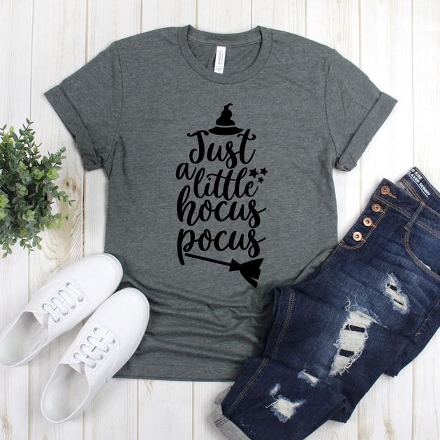 wwwteestoreio-Halloween Shirts - Just A Little Hocus Pocus Three Stars - Boo Shirt - Hocus Pocus Shirt - Witch TShirt - Holiday