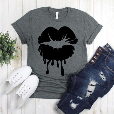 wwwteestoreio-Halloween Shirts - Witch Lips Dripping Lip - Vampire Kisses T-Shirts - Witch T-Shirts - Spooky Halloween