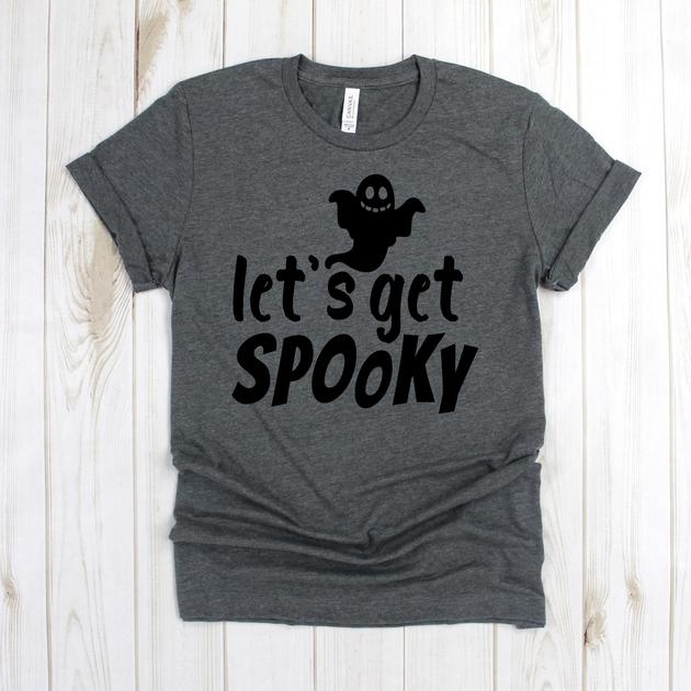 wwwteestoreio-Halloween T Shirt - Let's Get Spooky Ghost - Halloween Party Tee Shirt - Halloween Gift