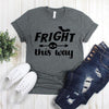 wwwteestoreio-Halloween Tee Shirt - Fright This Way Bat Skull - Halloween Shirts - Halloween Gift - Halloween Party T Shirt