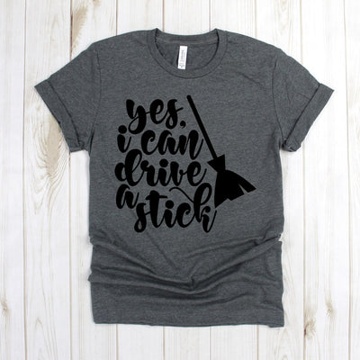 wwwteestoreio-Hocus Pocus Shirt - Yes I Can Drive A Stick Standing Broom - Boo Shirt - Halloween Shirts - Holiday Shirt - Witch