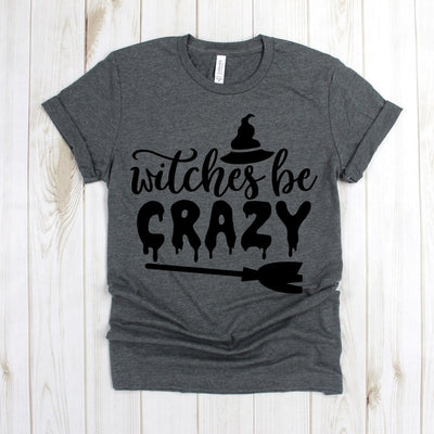 wwwteestoreio-Holiday Shirt - Witches Be Crazy Broom Hat - Boo Shirt - Hocus Pocus Shirt - Witch TShirt - Halloween Shirts