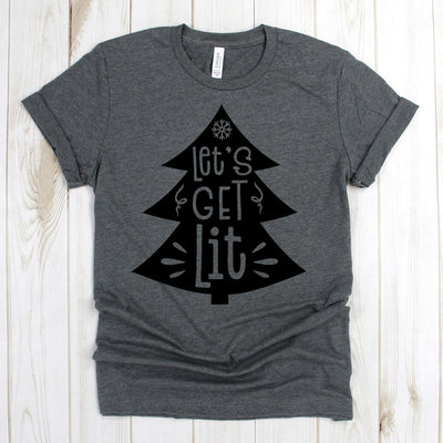 wwwteestoreio-Holiday Tee Shirt - Let's Get Lit Christmas Tree - Christmas T Shirt - Christmas Tee - Christmas Shirt