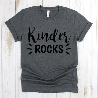 wwwteestoreio-Kindergarten Teacher Shirts - Kinder Rocks Tee Shirt - Kinder Teacher Gift - Teacher T Shirt