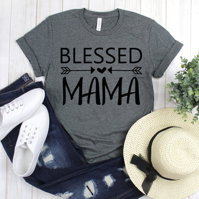 wwwteestoreio-Mom Shirt - Blessed Mama Shirt - Shirts For Mom - Mother's Day Gift