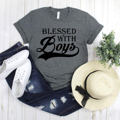 wwwteestoreio-Mom Shirt - Blessed With Boys Shirt - Mom Of Boys Shirt - Blessed Mom Shirt - Gift for Mom - Mom Shirts With Sayings