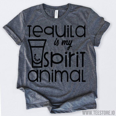 www.teestore.io-Tequila Is My Spirit Animal Tshirt Funny Sarcastic Humor Comical Tee | TeeStore.io