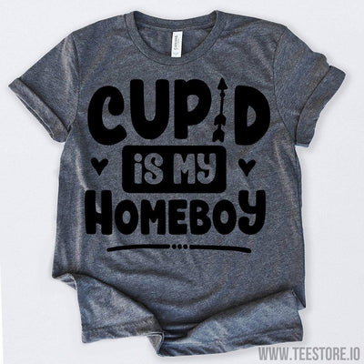 www.teestore.io-Valentines Day Shirt Cupid Is My Homeboy Tshirt Funny Sarcastic Humor Comical Tee | TeeStore.io