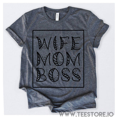 www.teestore.io-Wife Mom Boss 2 Tshirt Funny Sarcastic Humor Comical Tee | TeeStore.io